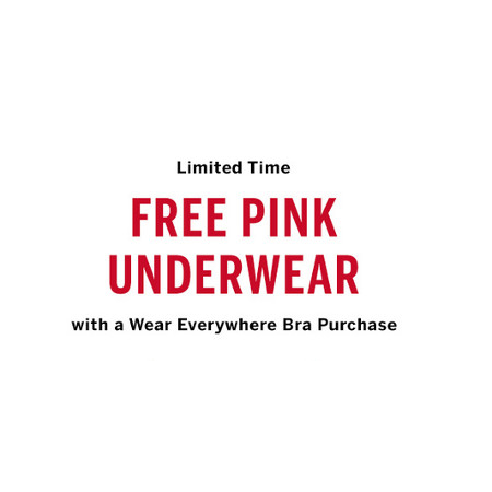 FREE PINK UNDERWEAR WITH A WEAR EVERYWHERE BRA PURCHASE icon